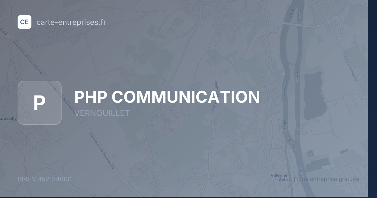 PHP COMMUNICATION — 452134000 — fiche entreprise