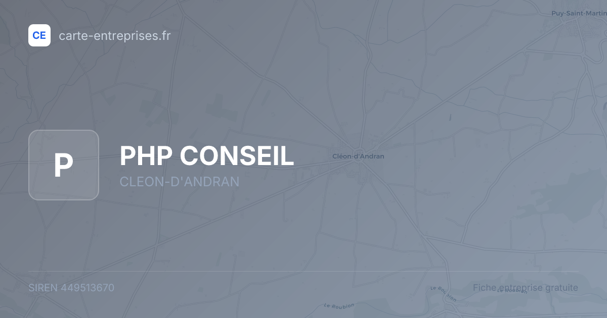 PHP CONSEIL — 449513670 — fiche entreprise