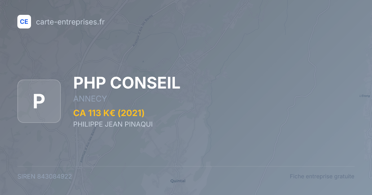 PHP CONSEIL — 843084922 — fiche entreprise
