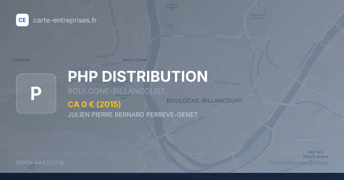 PHP DISTRIBUTION — 444317218 — fiche entreprise