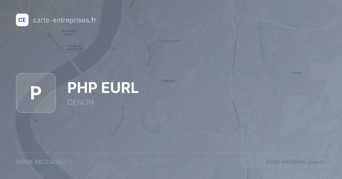 PHP EURL — 480214360 — fiche entreprise