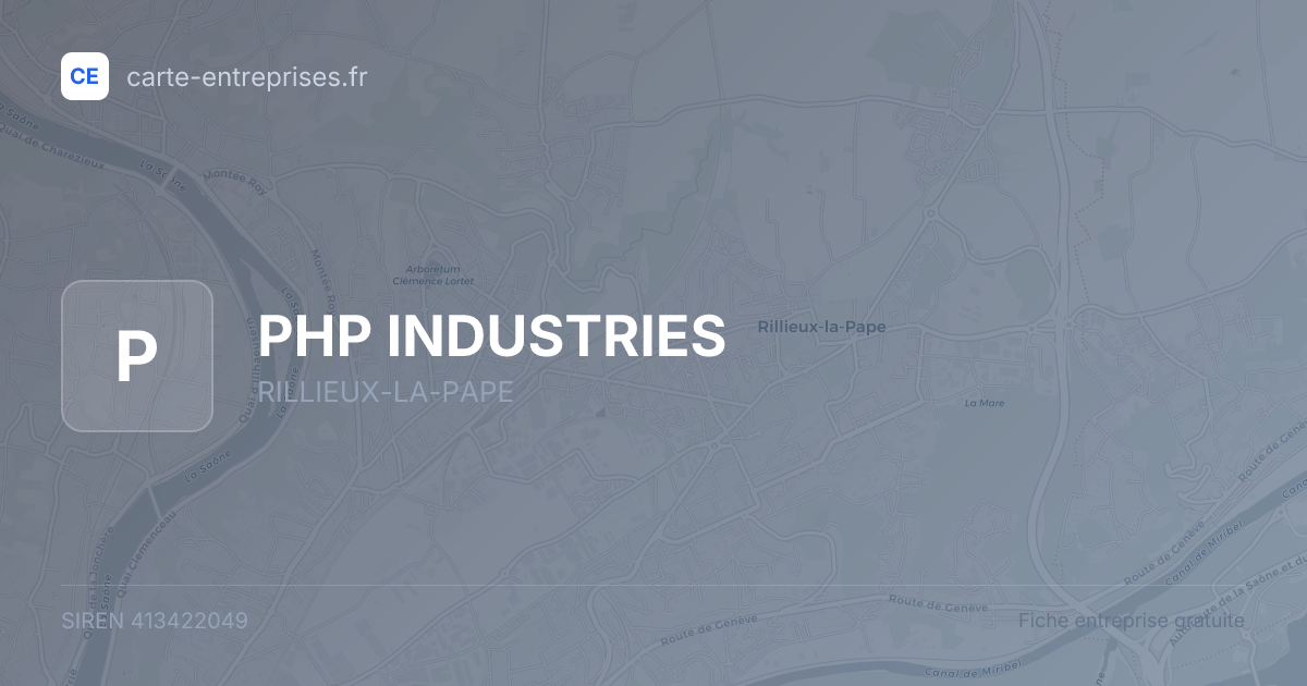 PHP INDUSTRIES — 413422049 — fiche entreprise