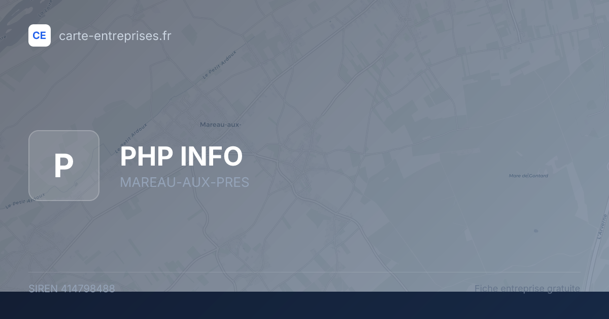 PHP INFO — 414798488 — fiche entreprise