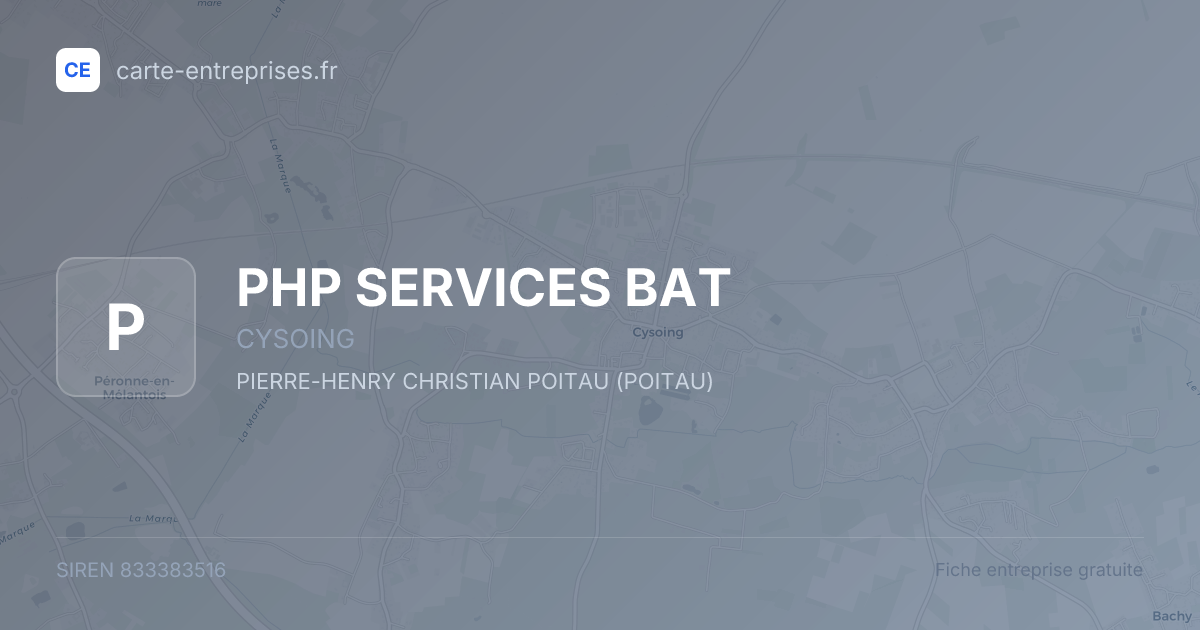PHP SERVICES BAT — 833383516 — fiche entreprise