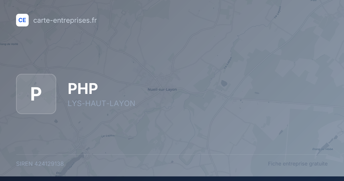 PHP — 424129138 — fiche entreprise