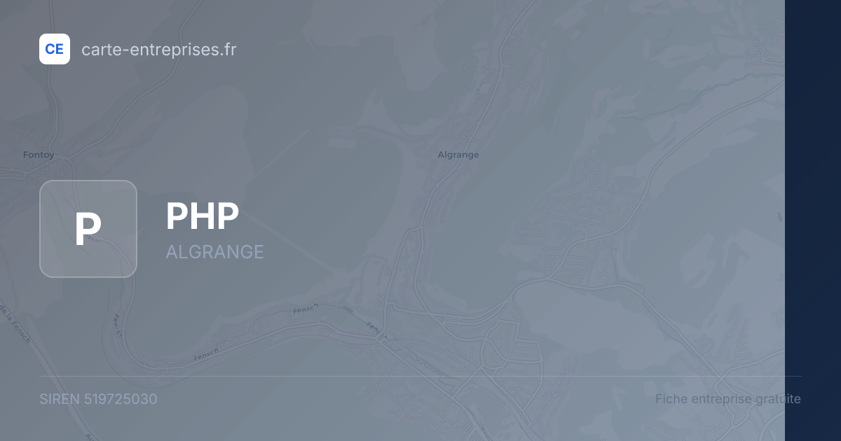 PHP — 519725030 — fiche entreprise