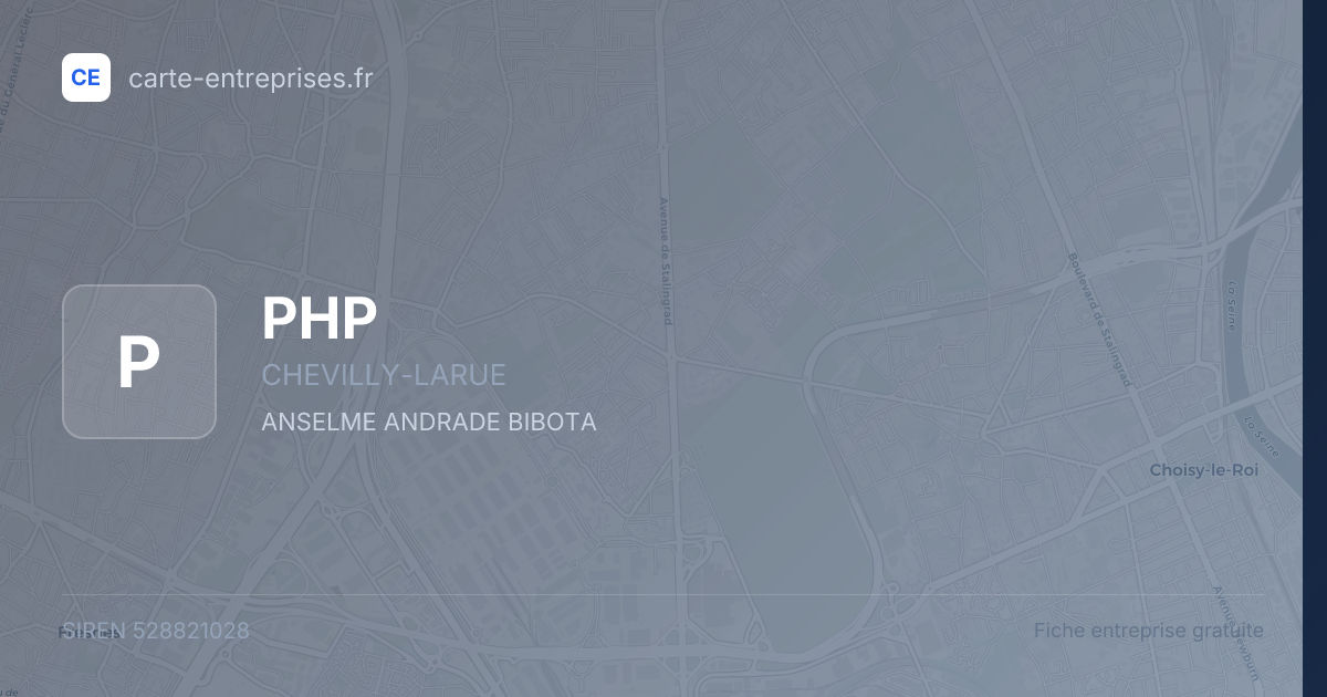 PHP — 528821028 — fiche entreprise