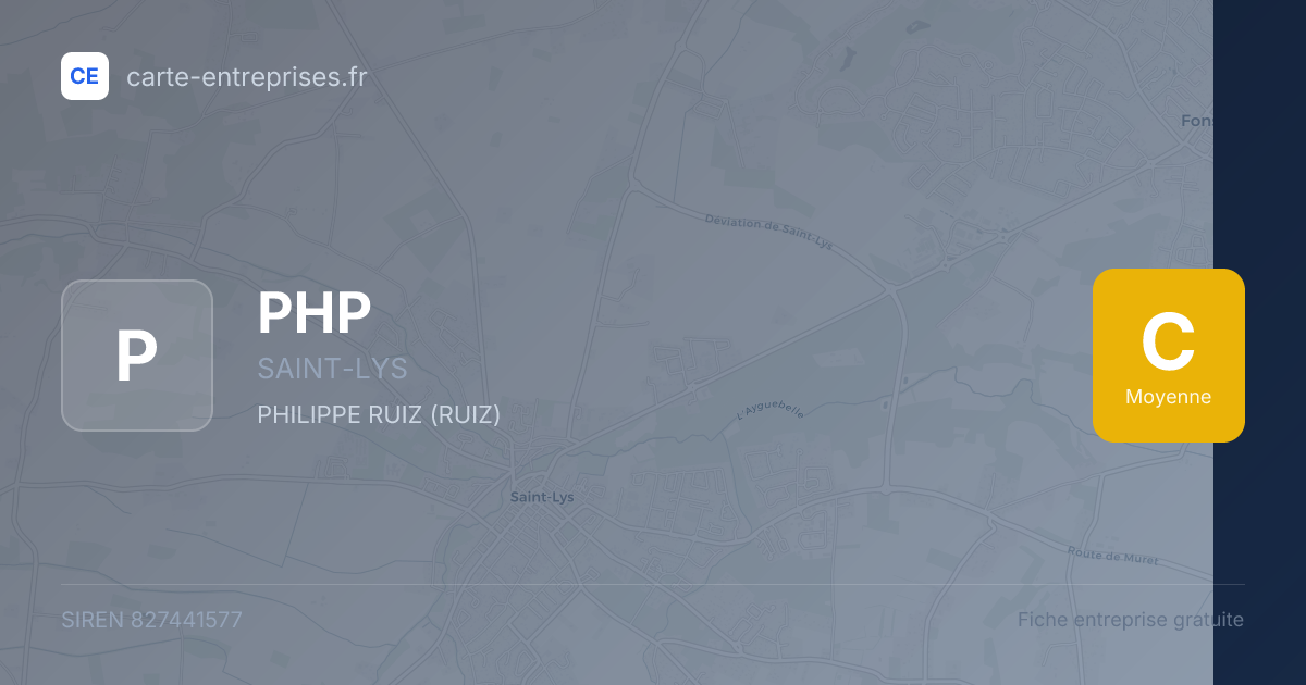PHP — 827441577 — fiche entreprise