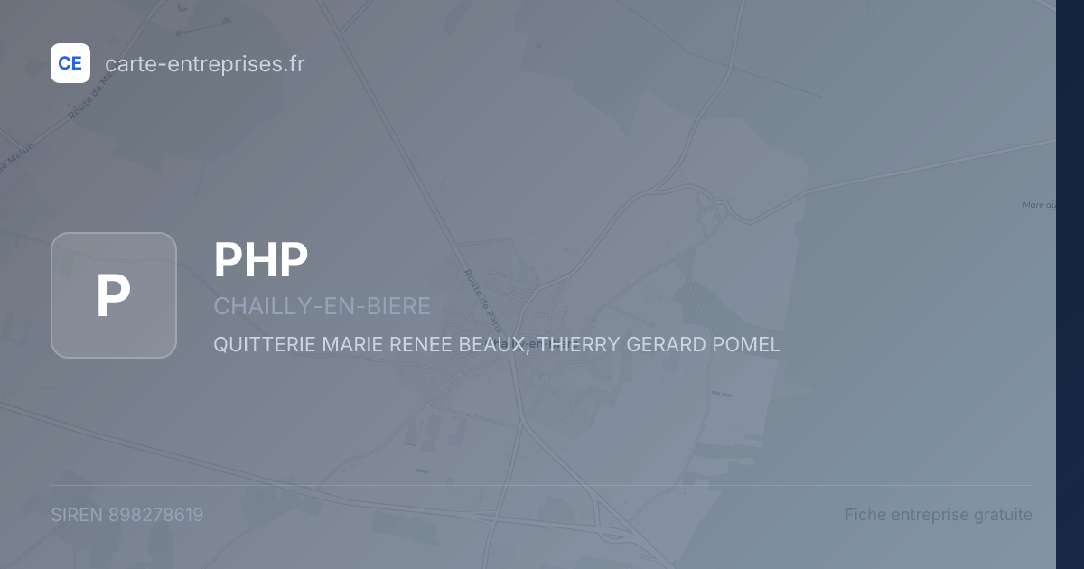 PHP — 898278619 — fiche entreprise