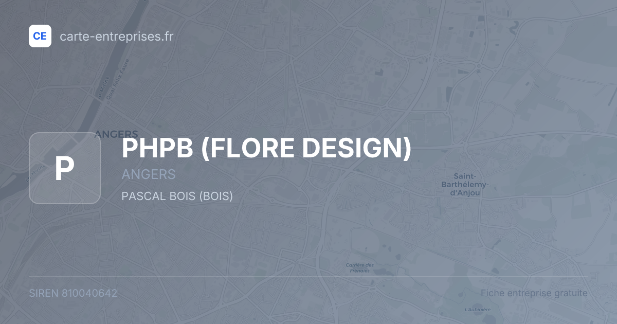 PHPB (FLORE DESIGN) — 810040642 — fiche entreprise