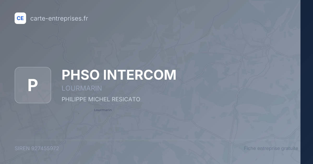 PHSO INTERCOM — 927455972 — fiche entreprise