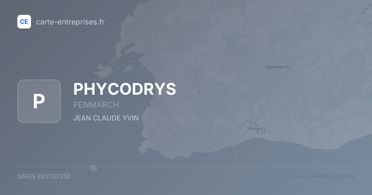 PHYCODRYS — 893737338 — fiche entreprise