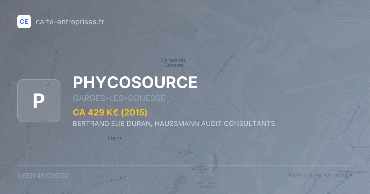 PHYCOSOURCE — 491356150 — fiche entreprise