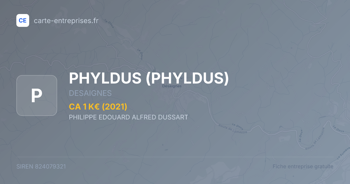 PHYLDUS — 824079321 — fiche entreprise