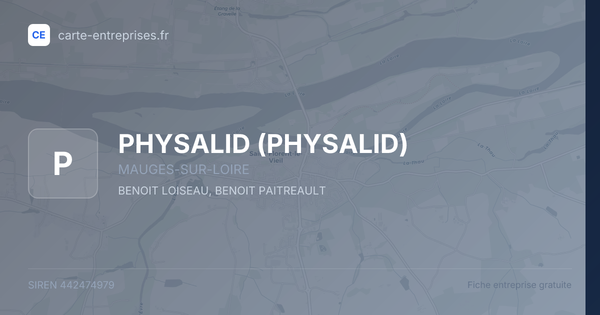 PHYSALID — 442474979 — fiche entreprise