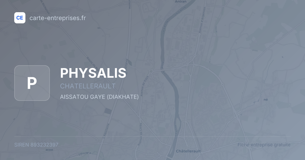 PHYSALIS — 893232397 — fiche entreprise