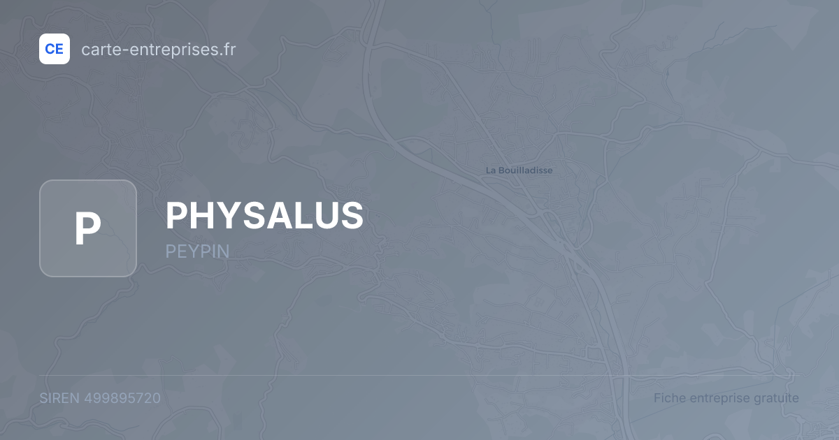 PHYSALUS — 499895720 — fiche entreprise