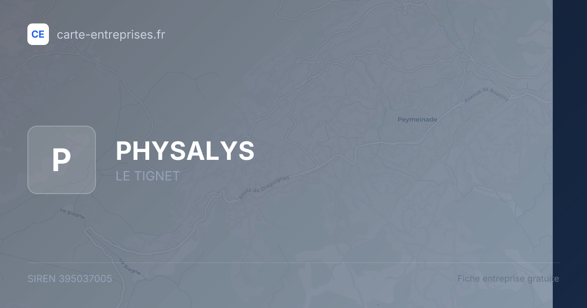 PHYSALYS — 395037005 — fiche entreprise