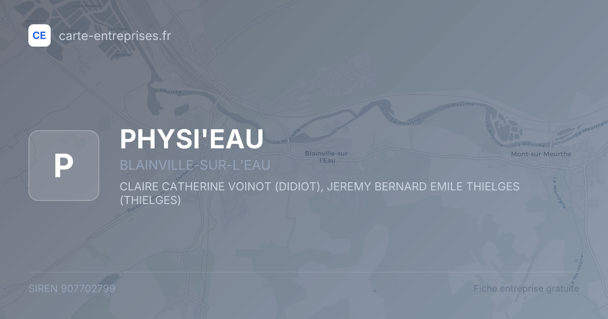 PHYSI'EAU — 907702799 — fiche entreprise