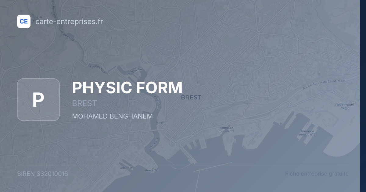 PHYSIC FORM — 332010016 — fiche entreprise