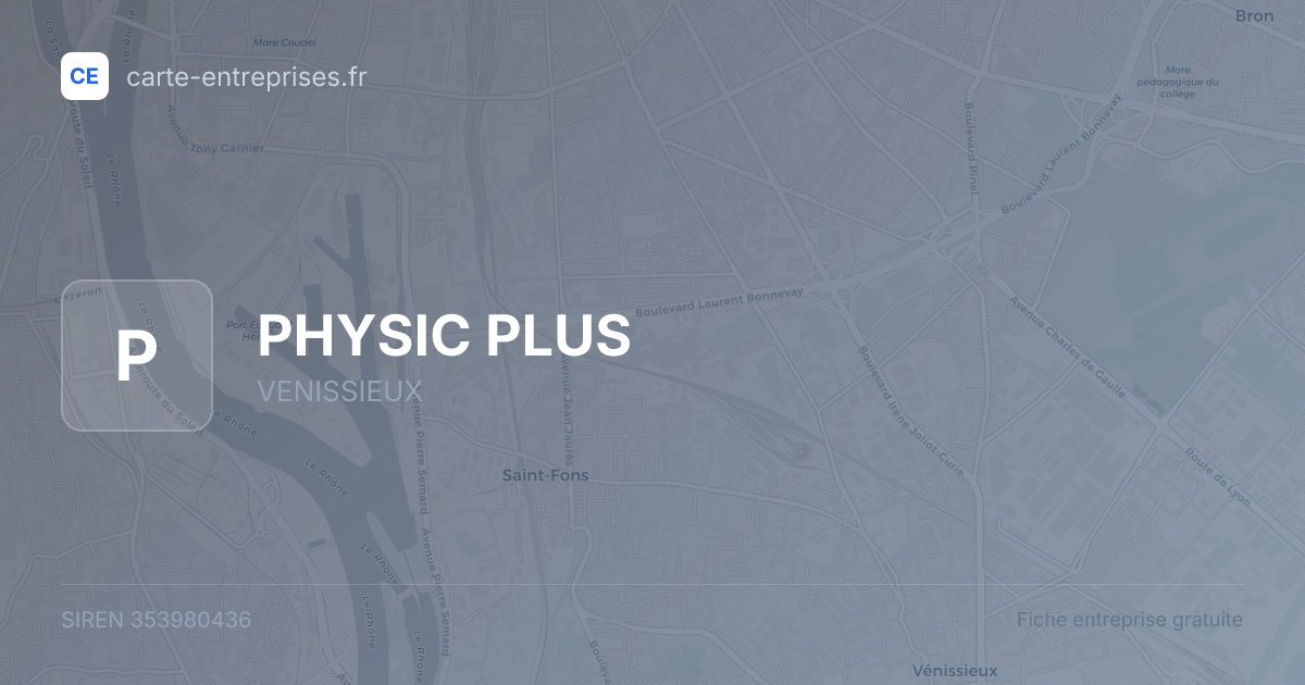 PHYSIC PLUS — 353980436 — fiche entreprise