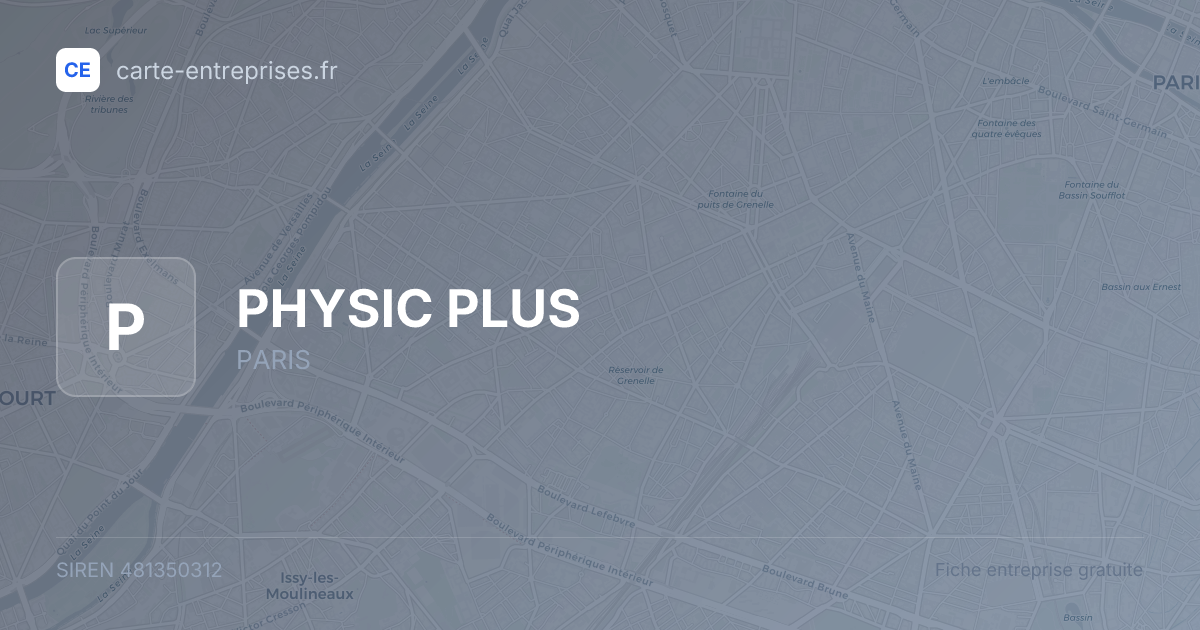 PHYSIC PLUS — 481350312 — fiche entreprise