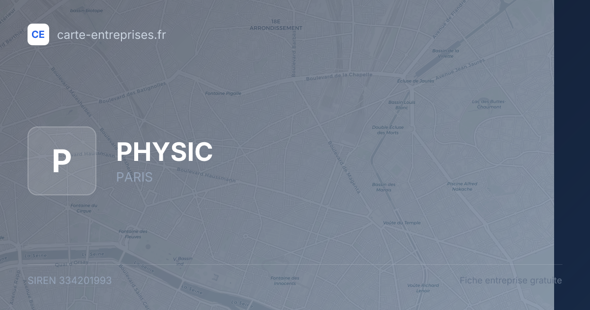PHYSIC — 334201993 — fiche entreprise