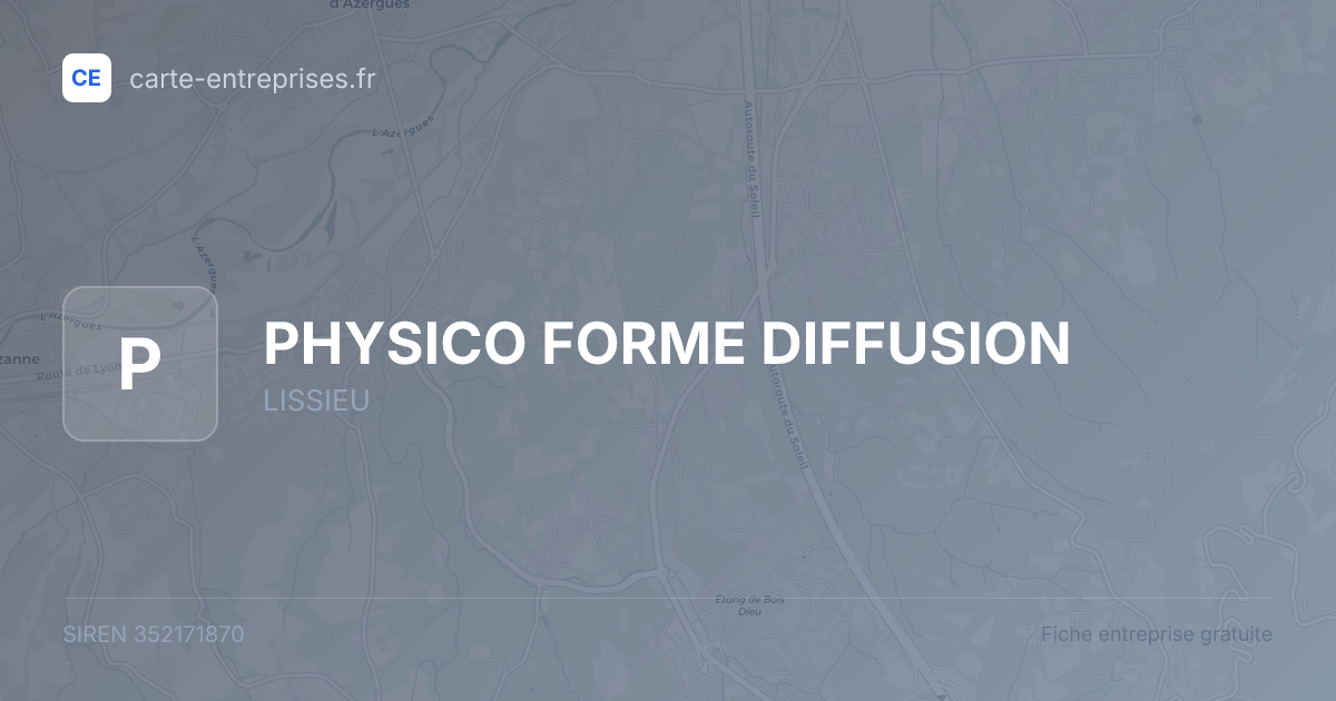 PHYSICO FORME DIFFUSION — 352171870 — fiche entreprise