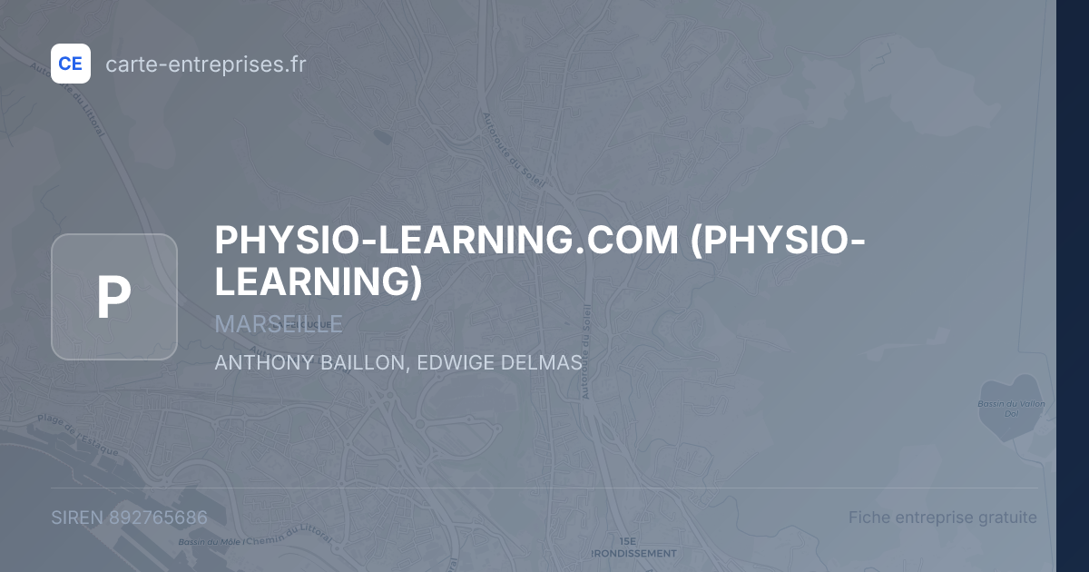 PHYSIO-LEARNING.COM (PHYSIO-LEARNING) — 892765686 — fiche entreprise
