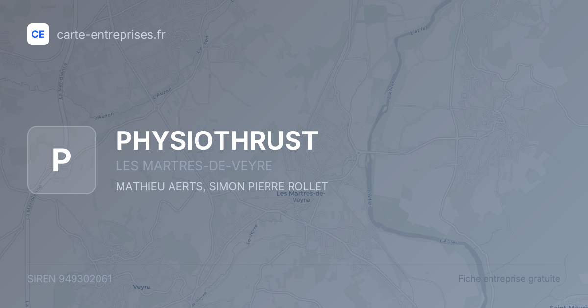 PHYSIOTHRUST — 949302061 — fiche entreprise