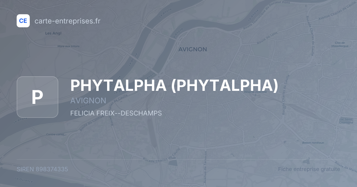 PHYTALPHA — 898374335 — fiche entreprise