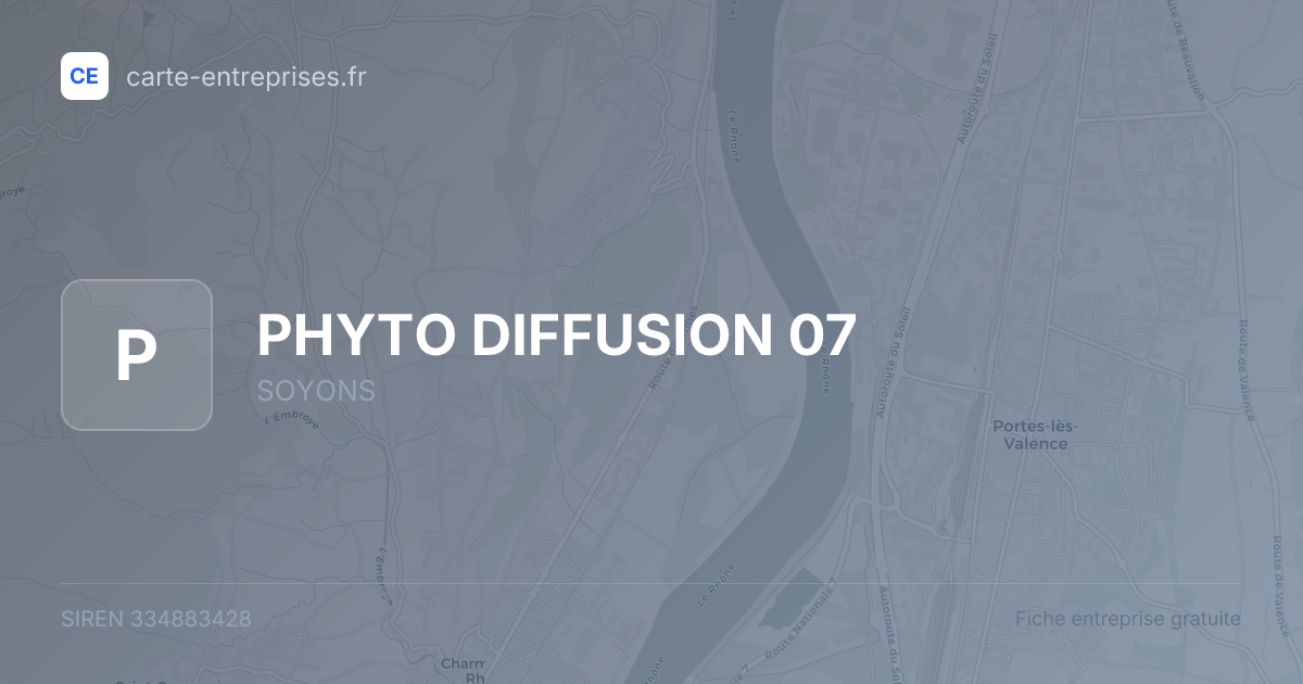 PHYTO DIFFUSION 07 — 334883428 — fiche entreprise