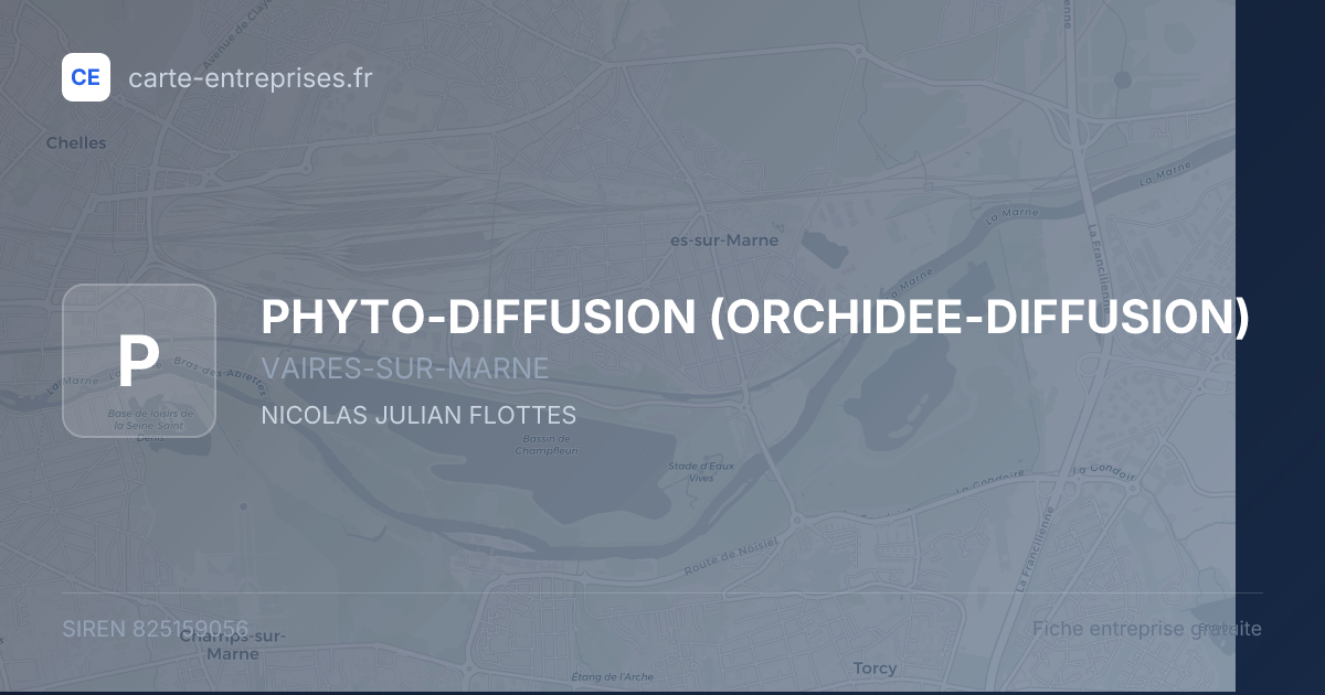 PHYTO-DIFFUSION (ORCHIDEE-DIFFUSION) — 825159056 — fiche entreprise