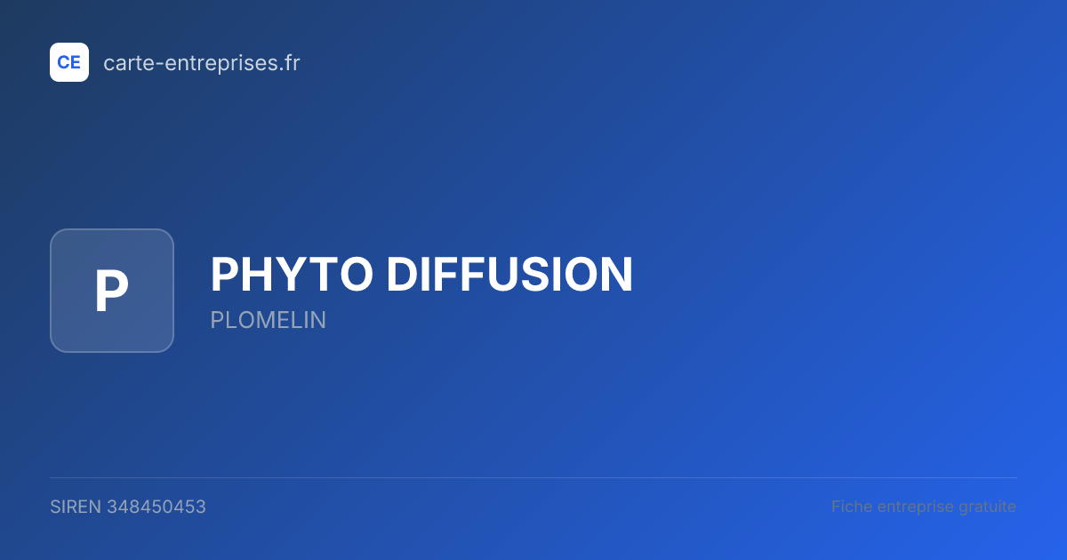 PHYTO DIFFUSION — 348450453 — fiche entreprise