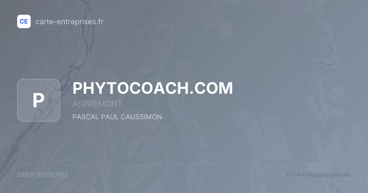 PHYTOCOACH.COM — 813367612 — fiche entreprise