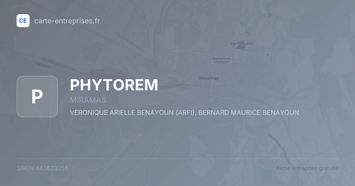 PHYTOREM — 443623251 — fiche entreprise