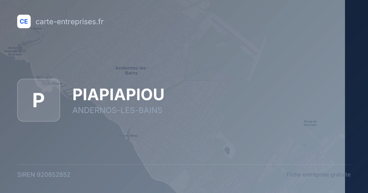 PIAPIAPIOU — 920852852 — fiche entreprise