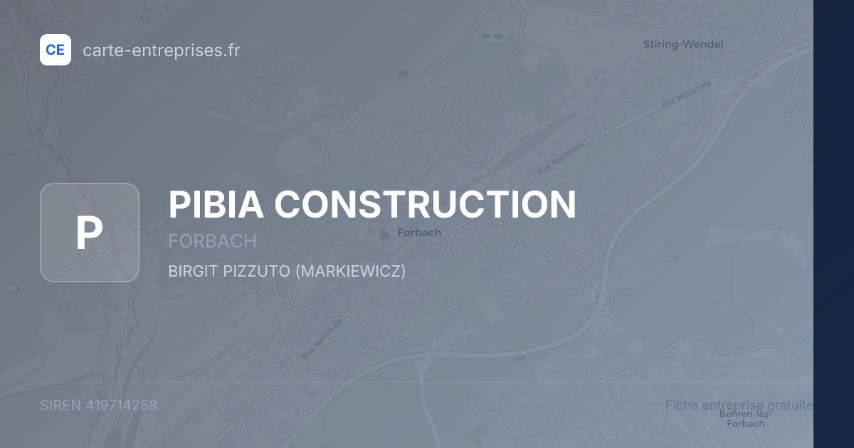 PIBIA CONSTRUCTION — 419714258 — fiche entreprise