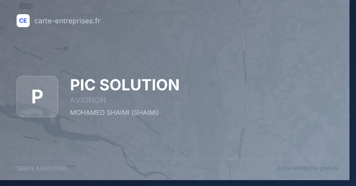 PIC SOLUTION — 449862481 — fiche entreprise