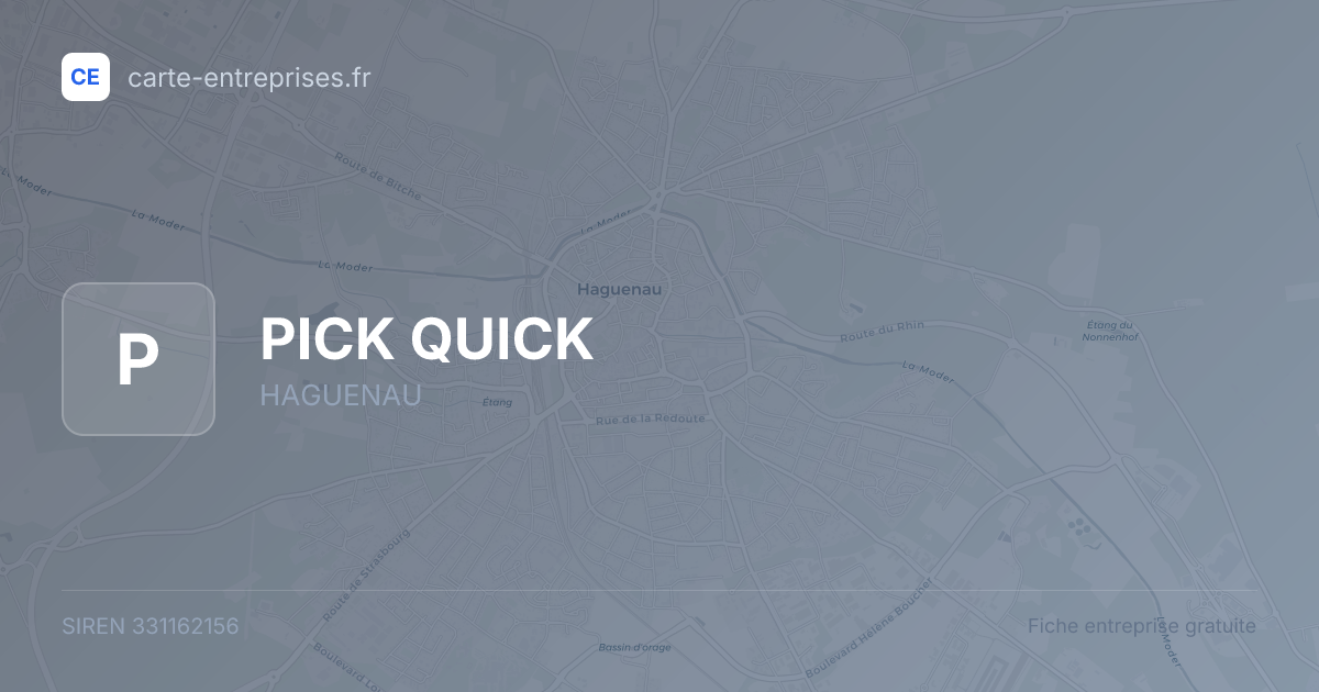 PICK QUICK — 331162156 — fiche entreprise