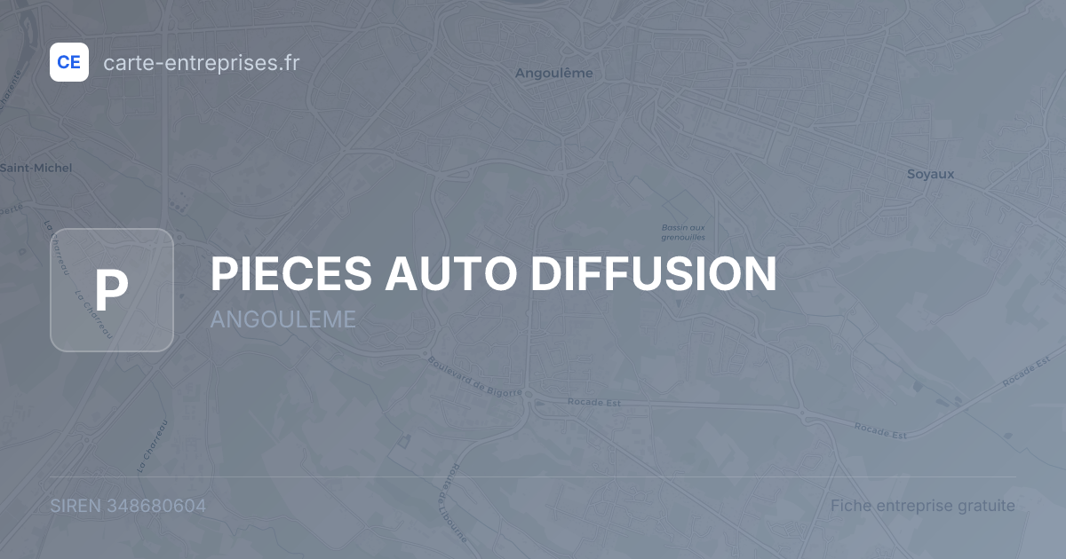 PIECES AUTO DIFFUSION — 348680604 — fiche entreprise