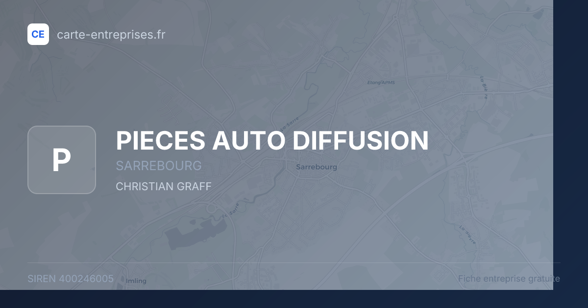 PIECES AUTO DIFFUSION — 400246005 — fiche entreprise