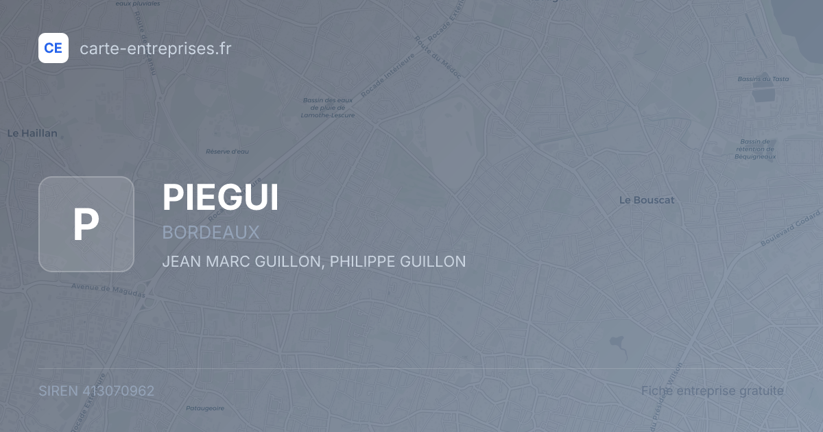 PIEGUI — 413070962 — fiche entreprise
