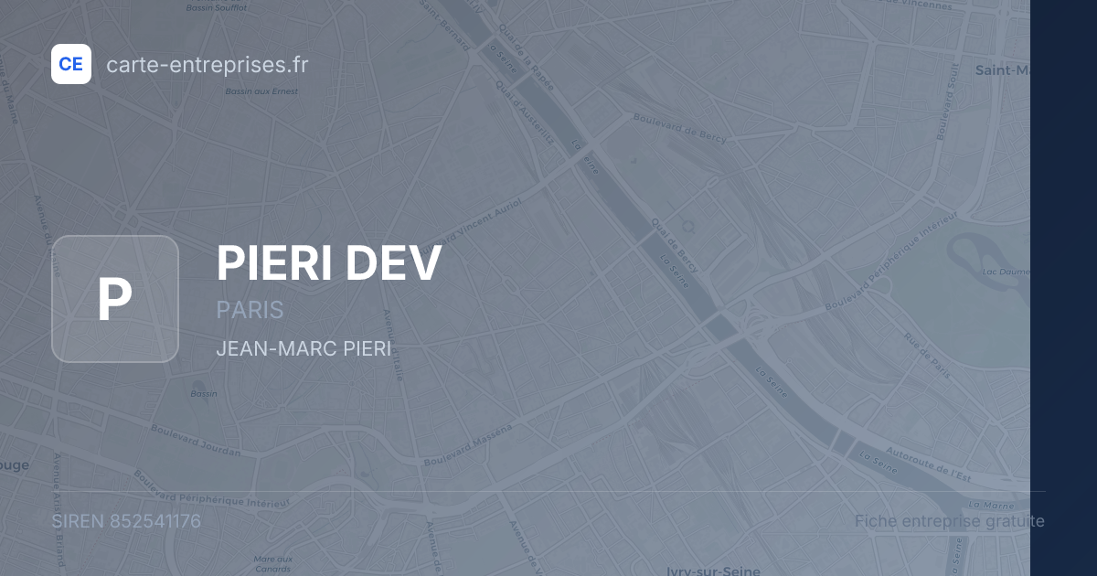 PIERI DEV — 852541176 — fiche entreprise
