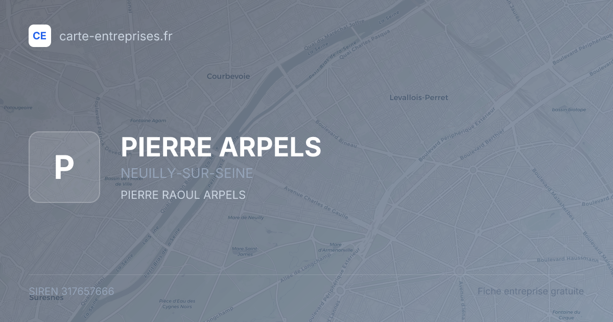 PIERRE ARPELS — 317657666 — fiche entreprise
