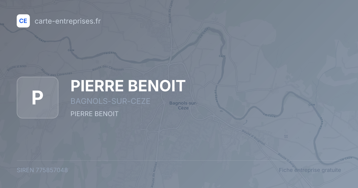 PIERRE BENOIT — 775857048 — fiche entreprise