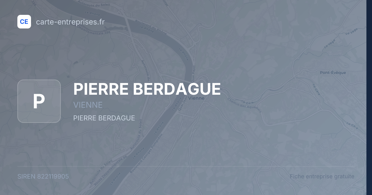 PIERRE BERDAGUE — 822119905 — fiche entreprise