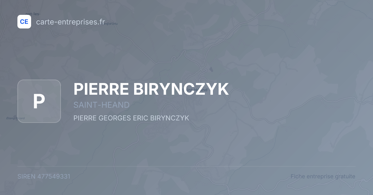 PIERRE BIRYNCZYK — 477549331 — fiche entreprise