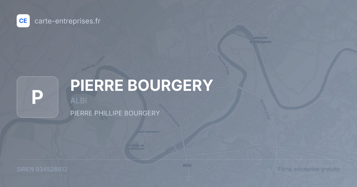 PIERRE BOURGERY — 934528613 — fiche entreprise