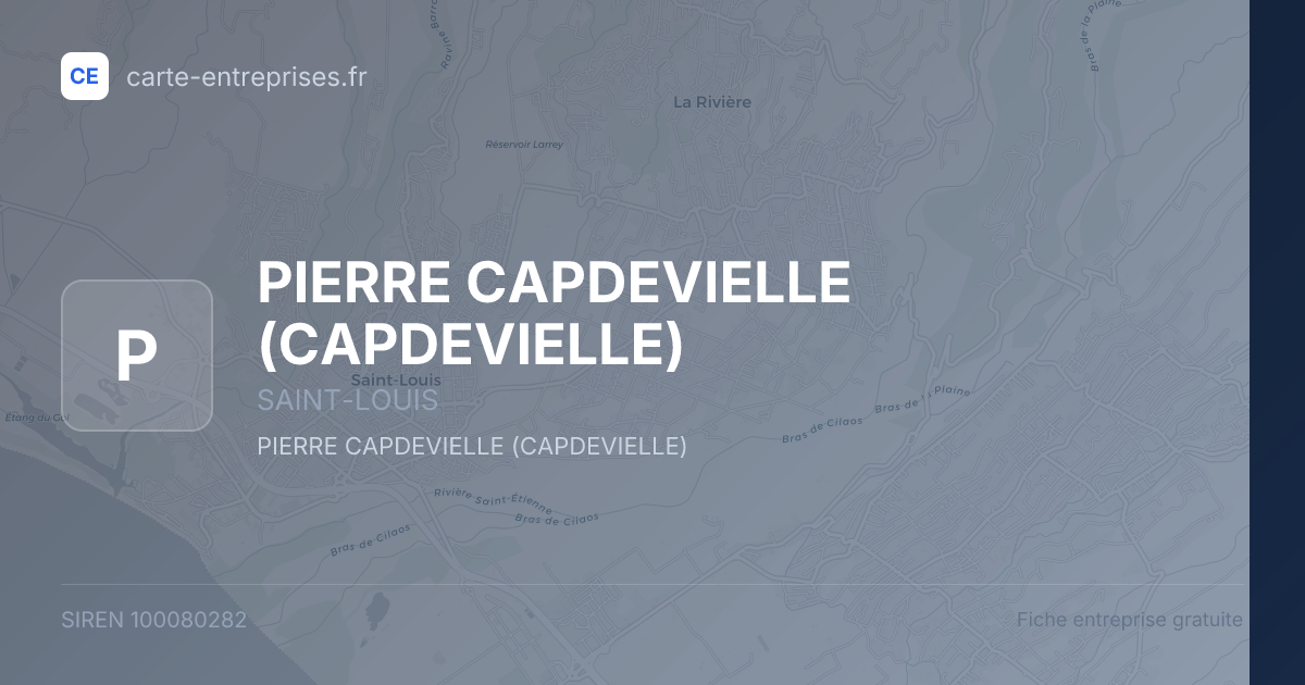 PIERRE CAPDEVIELLE (CAPDEVIELLE) — 100080282 — fiche entreprise